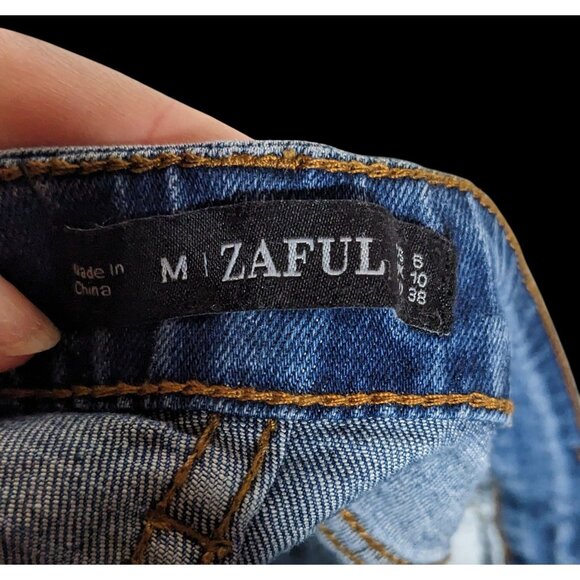 Zaful Blue Denim Mini Skirt With Frayed Edges - Picture 3 of 5